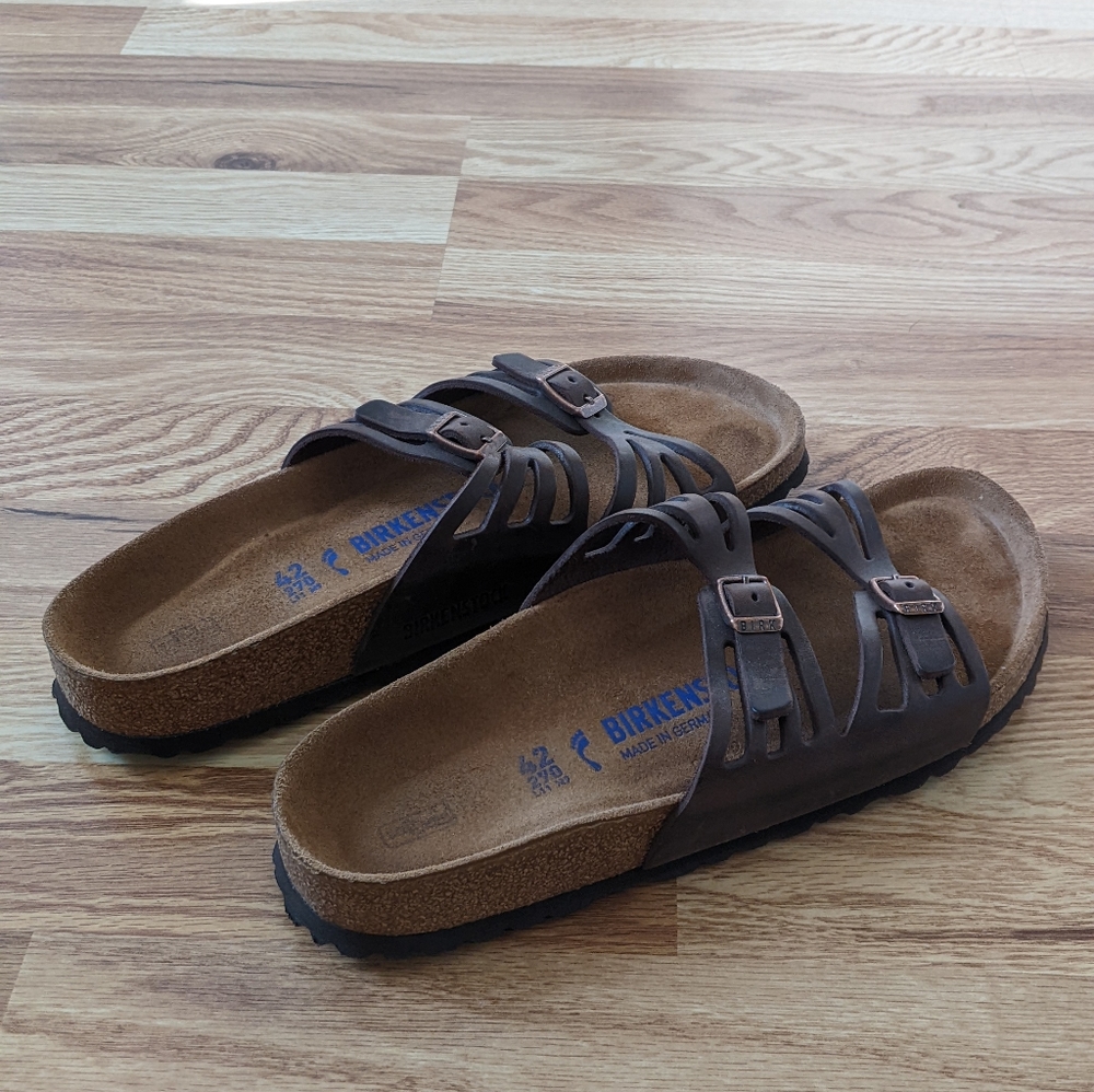 Birkenstock Granada Tobacco Brown Oiled Leather size 42